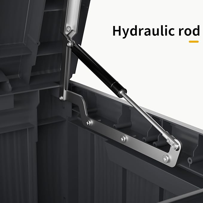 80 Gallon UV Resistant Outdoor Storage Box Waterproof, Lockable Resin Deck Box for Garden Tools, Sports Equipment and Cushions, Black