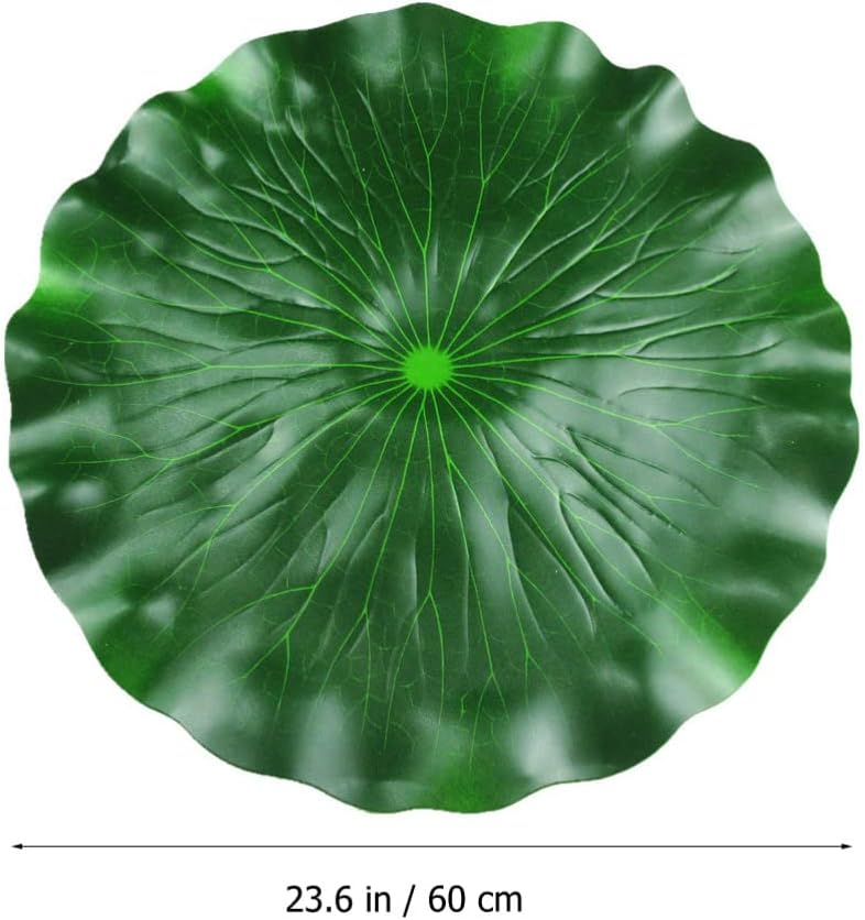 DOITOOL 3Pcs Artificial Floating Foam Lotus Leaves 23.6 Inch Large Artificial Water Lily Pads Ornaments for Patio Fish Pond Pool Aquarium Decor, Green