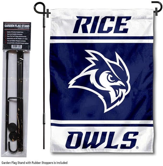 College Flags & Banners Co. Rice Owls Garden Flag with Stand Holder