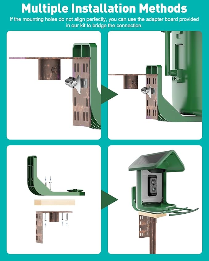 Bird Feeder Pole – 60 Inch Height Bird House Pole with 1-Inch Dia Heavy Duty for Birdfeeders, Feeding Stand with Mount Kit for Outdoor, Slip-Fit Connection, Copper Brushed