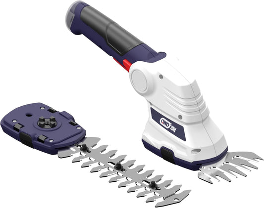QWD Cordless Hedge Trimmer 7.2V, 4" Cordless Shear and 8" Shrubber Trimmer, 2 in 1 (Type-C) for Garden, Lawn.