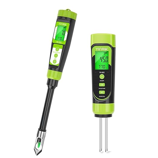 Digital Soil pH Moisture Tester,Plant Moisture pH Meter for Soil and Water,Great Soil Test Kit for Gardener,Digital 4 in 1 Soil Temp Moisture pH EC Tester for Lawn,Indoor&Outdoor Plant,Potting,Farm