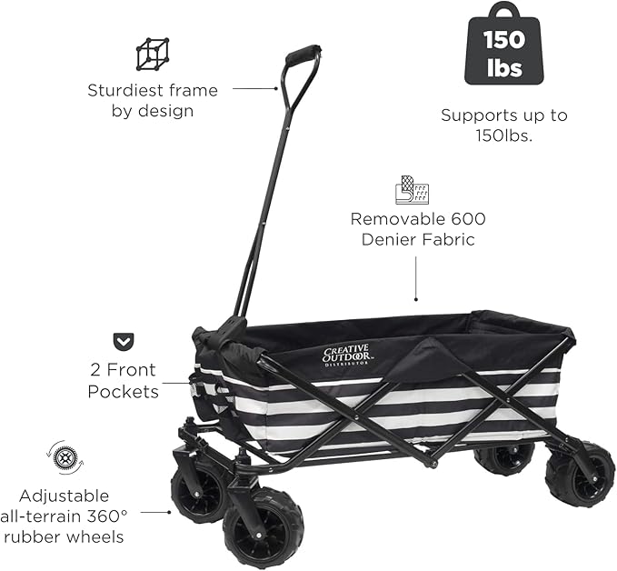 Creative Outdoor Original Folding Wagon All-Terrain Wheels