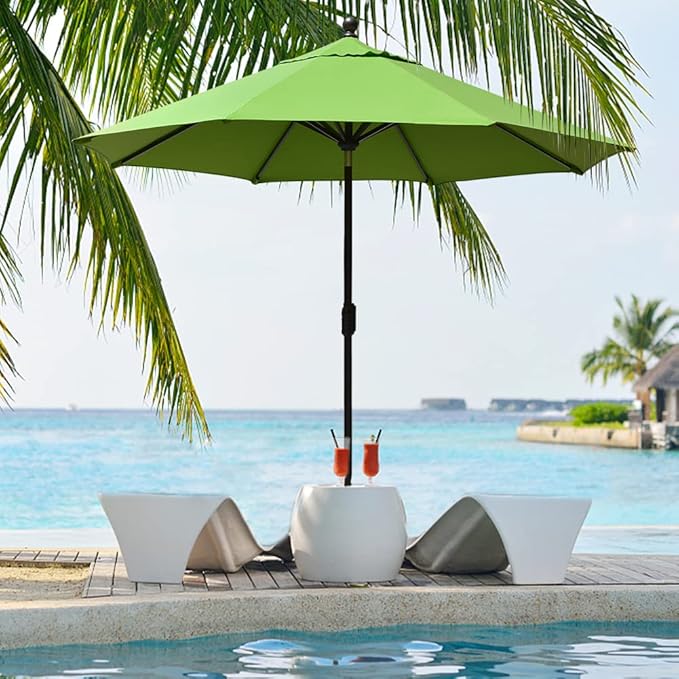 EliteShade USA 10-Year-Non-Fading 9Ft Market Umbrella Patio Umbrella Outdoor Table Umbrella with Ventilation, Macaw Green