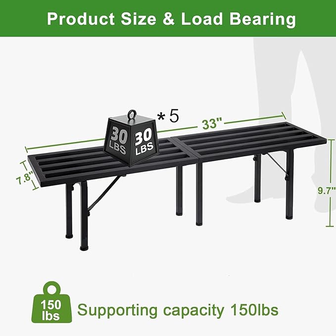 Metal Plant Stands Outdoor, Plant Stand Indoor Plant Shelf Heavy Duty Waterproof Plant Stand for Multiple Plants Flower Pot, Black Plant Stand for Living Room Balcony Garden Home Decor