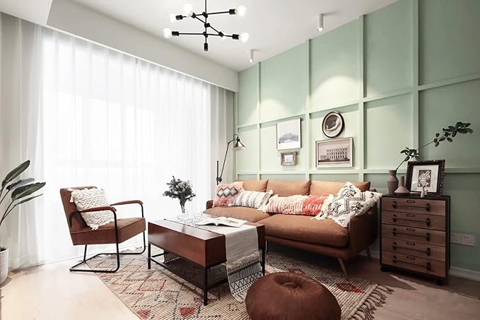 Dimoon 118''x17.7'' Green Peel and Stick Wallpaper Contact Paper Modern Self Adhesive Wall Paper Removable Renter Friendly Textured Solid Color Shelf Cabinet Vinyl Roll (118''x17.7'',Palegreen)