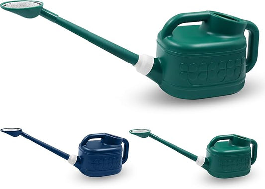 Watering Can for Indoor & Outdoor Plants, Plant Watering Can with Stainless Steel Shower Head, 1 Gallon Plastic Water Can for Garden, Flowers, Vegetable, Greenhouse (AlpineGreen)