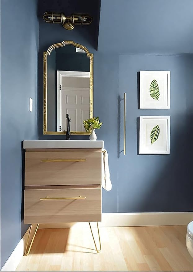 Dimoon 78.7''x17.7'' Blue Peel and Stick Wallpaper Contact Paper Modern Self Adhesive Wall Paper Removable Renter Friendly Textured Solid Color Shelf Cabinet Vinyl Roll (78.7''x17.7'',Blue Grey)