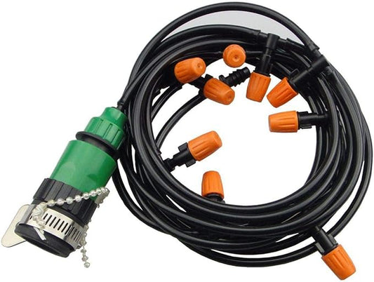 Drip Irrigation kit Plant Watering System Gravity Fed Irrigation Water Drip Setfor Garden Greenhouse Yard Lawn Home or Vacation Use 15M 8/11" Tube 20 Nozzles