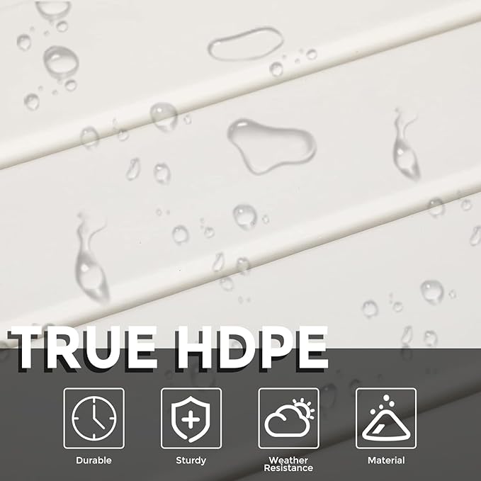 Adirondack Square Outdoor Side Table,2-Tier Storage Patio Side Table, HDPE End Tables for Backyard Pool Porch Garden Lawn(White)