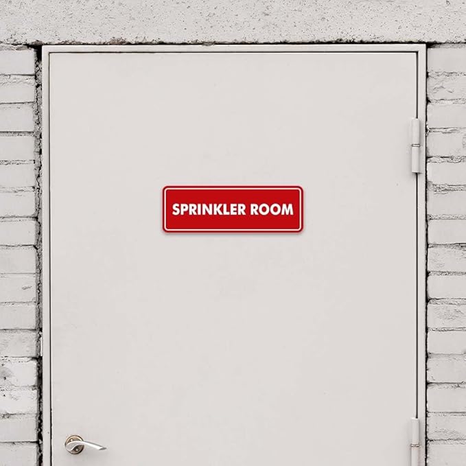 Signs ByLITA Standard Sprinkler Room Sign (Navy Blue/Gold) - Small