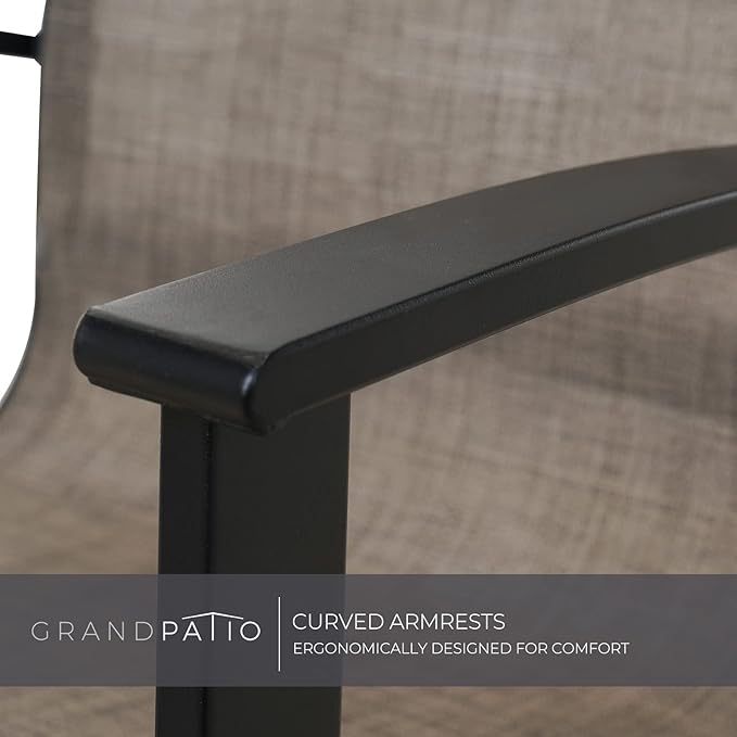 Grand patio Outdoor Swivel Dining Chairs 4-Piece Patio Dining Chairs Set Mesh Sling Patio High Back Swivel Rockers, Mixed Coffee