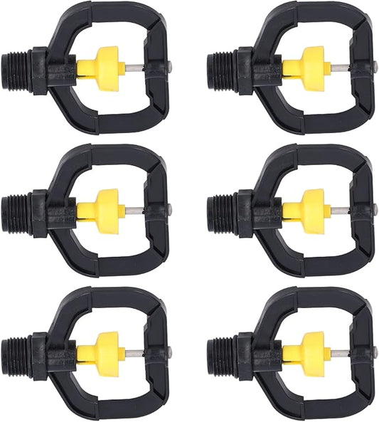 Pwshymi Garden Irrigation Misting Nozzles, 12PCS Plastic Spray Nozzle, Rotating Irrigation Sprinklers Atomizing Rotating Irrigation Spray Nozzles with G1/2 Male Thread for Garden Yard Lawn