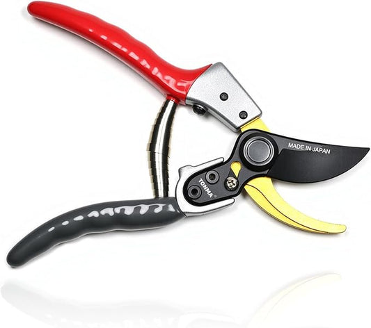 TONMA Bypass Pruning Shears [Made in Japan] 8 Inch Heavy Duty Garden Shears for Gardening, Professional Hand Pruners Garden Clippers with Japanese SK4 Steel Blades, Ergonomic Non-Slip Grip