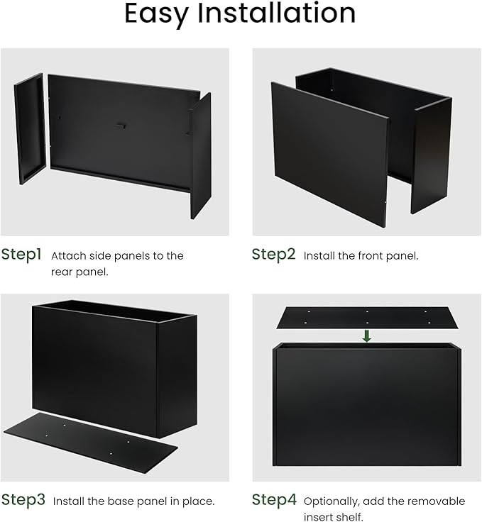 Heavy-Duty Steel Planter Box 30”x12”x24”, Rust-Resistant Large Outdoor & Indoor Plant Container, Metal Garden Box with Drainage Holes & Reinforced Edges