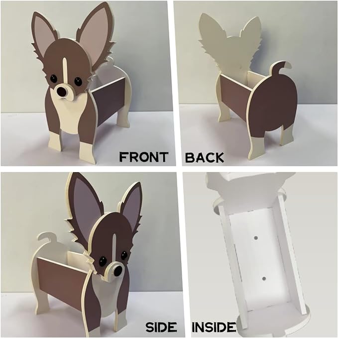 Yellow French Bulldog Planter Plant Pots,Cute Garden Dog Flower Planter,Dog Planters Birthday Gifts for Women,Office,Indoor/Outdoor Decor（9.45 * 6.3 * 13.35in）