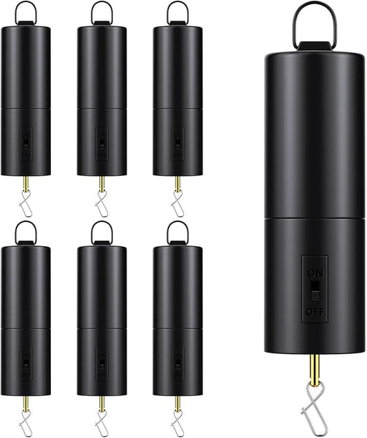 Therwen 6 Pcs Ornament Spinner Battery Operated Wind Spinner Motor Rotator Disco Ball Motor Outdoor Hanging Ornament for Halloween Mardi Gras Decoration, No Battery(Black)