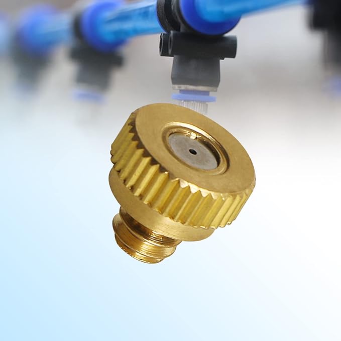 Aopin G 3/16 Brass Misting Nozzles 0.4mm / 0.015" Orifice Atomizing Mister Sprayer Nozzle Suitable For Outdoor Cooling,Garden Irrigation,Fountain, Crop Nutrient Injection, Greenhouse 8 Pcs