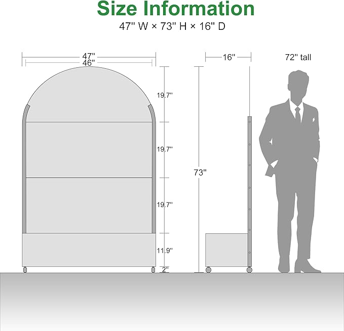 Casaphoria Metal Raised Garden Bed with Trellis and Wheels, 72"x47"x16" Arched Planter Box for Climbing Plants, Vegetables & Vines, Features Drainage Holes and Privacy Screen (Black-Spring)