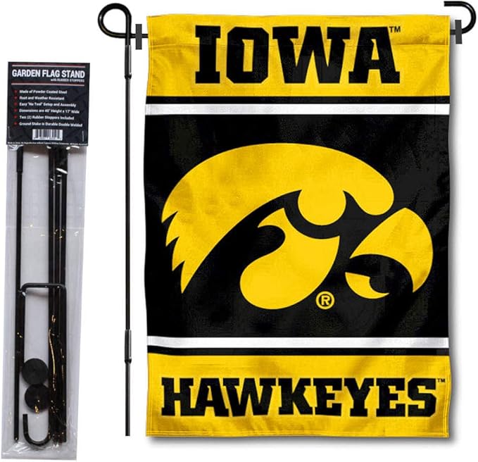 College Flags & Banners Co. Iowa Hawkeyes Garden Flag with Stand Holder
