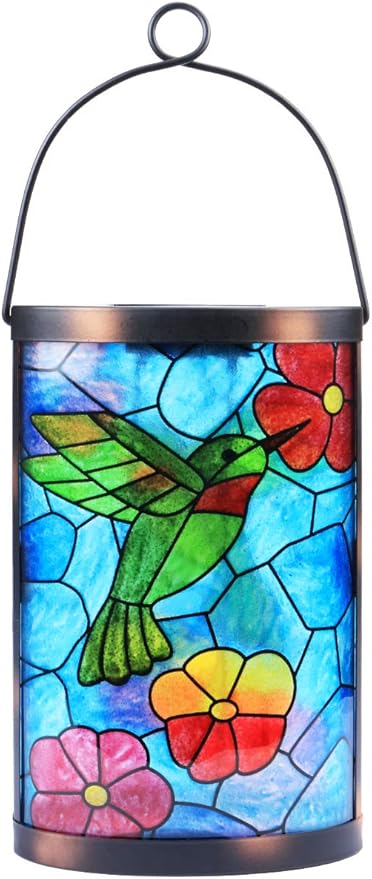 Hanging Solar Lantern Outdoor Decorative Waterproof LED Solar Hummingbird Lights Tabletop Lamp for Outdoor Patio Garden