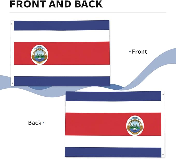 Costarica Flag Garden Yard House 2x3 ft Flags Double Sided Print Banner Indoor Outdoor Party Home Decorations for Boat Dorm House Balcony