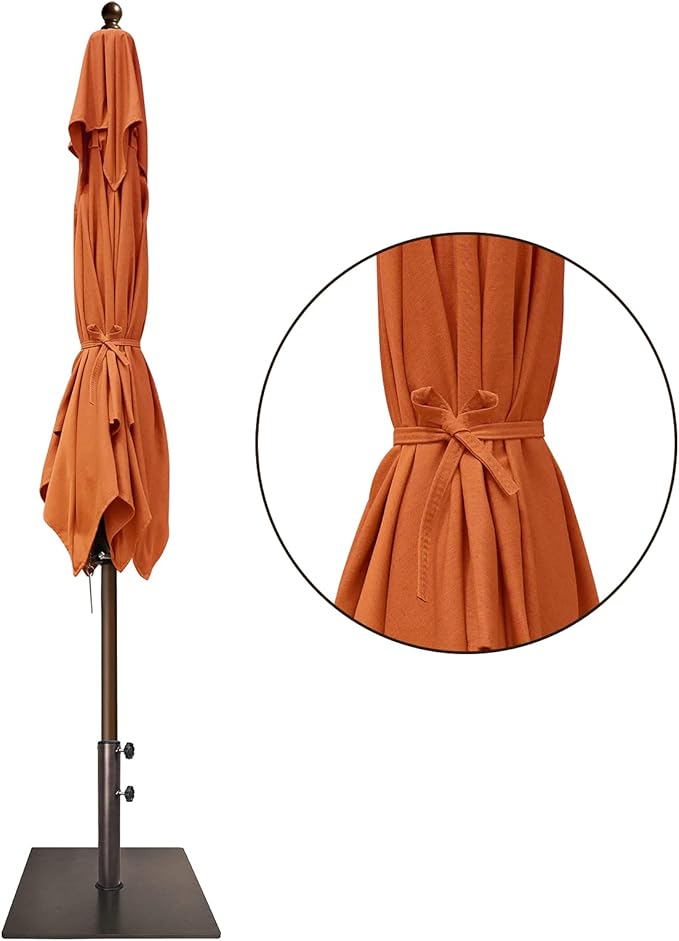 EliteShade USA 10-Year-Non-Fading 6x6Ft Square Market Umbrella Patio Outdoor Table Umbrella with Ventilation, Rust