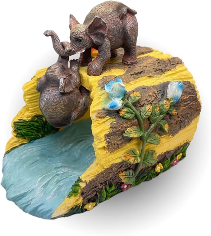 Elephant Gutter Downspout Extension Statues Garden Decoration,Rain Downspout Diverter Garden Statue,Decorative Gutter Extension，3"×4" Downspout Splash Block，Animal Resin Statue Outdoor Décor