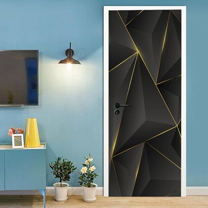 3D Peel and Stick Murals - Three-dimensional Wallpaper Self-adhesive Decals Removable PVC Waterproof Door Poster for Bedroom Living Room Wall Decoration 34.6 x 78.7 inch