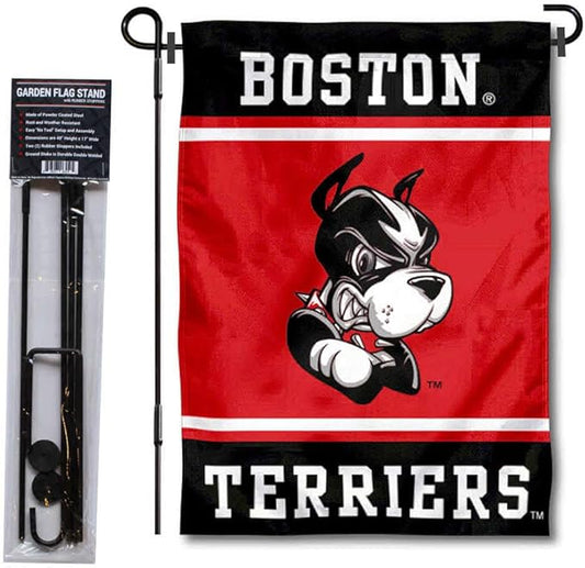 College Flags & Banners Co. Boston Terriers Garden Flag with Stand Holder