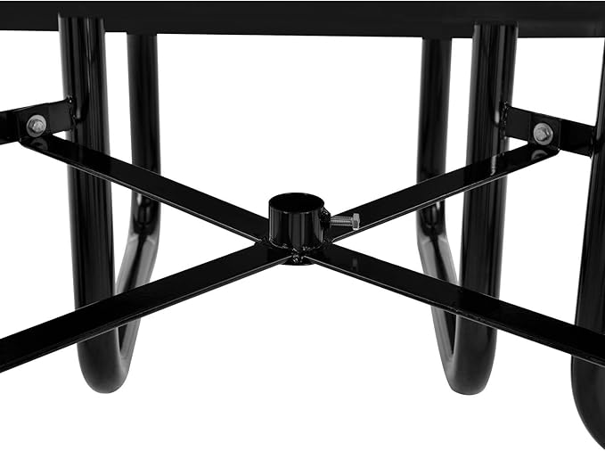 Global Industrial 46" Square Perforated Metal Outdoor Picnic Table, 81" W x 81" D Overall, Black