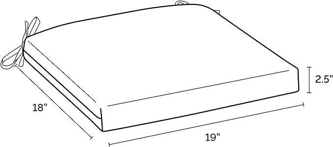 Arden Indoor/Outdoor Seat or Rocking Chair Cushion, 19 x 18, Water Repellent, Rain Proof, Fade Resistant Cushion for Rocking or Dining Chairs Tan Leala