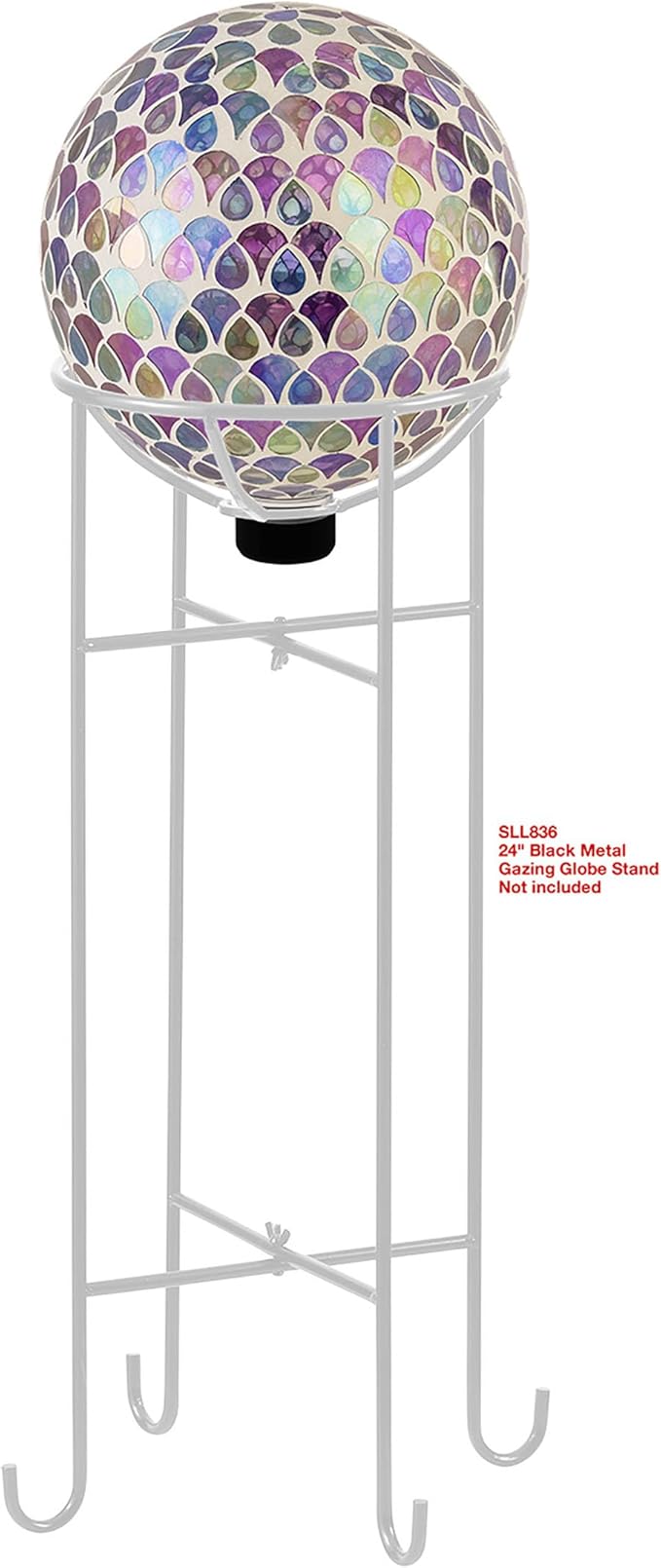 Alpine Corporation 10" Diameter Indoor/Outdoor Glass Mosaic Gazing Globe Yard Decoration, Colorful Teardrop Design