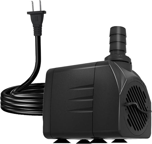 Submersible Pump 198GPH (800 L/H 15W) Ultra Quiet with Dry Burning Protection 5.2ft High Lift for Fountains, Hydroponics, Ponds, Aquariums & More…