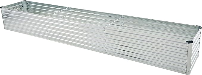 12x2x1.5ft Galvanized Raised Garden Bed,Outdoor Planter Box Metal Patio Kit Planting Bed for Vegetables Flowers Herb,Silver