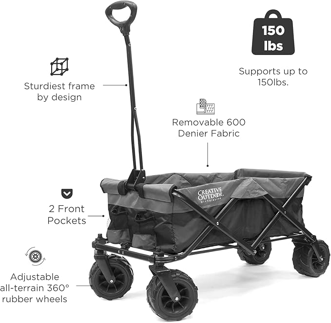 Creative Outdoor Original Folding Wagon All-Terrain Wheels