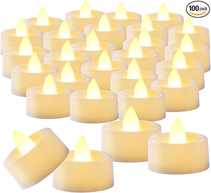 Beichi 100-Pack Flameless LED Tea Light Candles Bulk