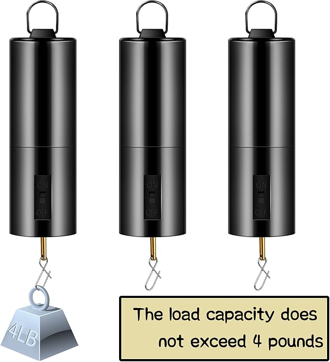 1 Piece Hanging Black Rotating Motor Wind Spinner Mobile Battery Operated Motor Multi-Purposes Rotatable Hook for Garden Decoration Accessory Supplies