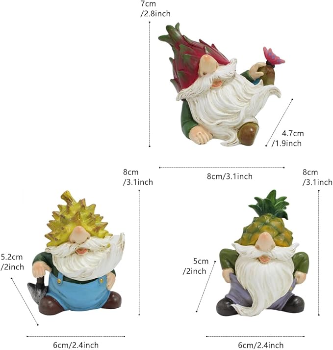 3 PCS Funny Garden Gnome Statues, Creative Resin Dwarf Sculptures, Outdoor Yard Decor, Gnomes Tree Faces for Lawn, Patio, Porch, Miniature Fairy Garden Accessories, Novelty Gift for Indoor/Outdoor Use