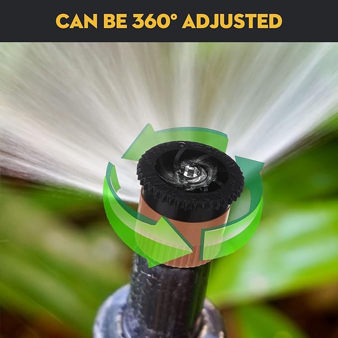 32 Pieces 4 Type Variable Arc Nozzle Pop-Up Sprinkler Head Adjustable 360 Degree Rotating Sprinkler Heads Replacement for Garden Lawn Irrigation (Mixed Colors)