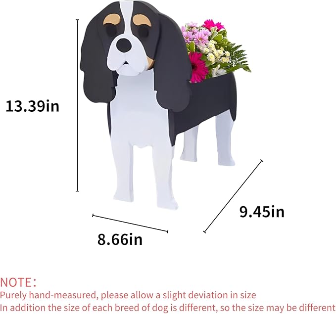 Cavalier King Charles Spaniel Dog Planter Plant Pots,Cute Garden Dog Flower Planter,Dog Planters Birthday Gifts for Women,Office,Indoor/Outdoor Decor（9.45 * 8.66 * 13.39in）