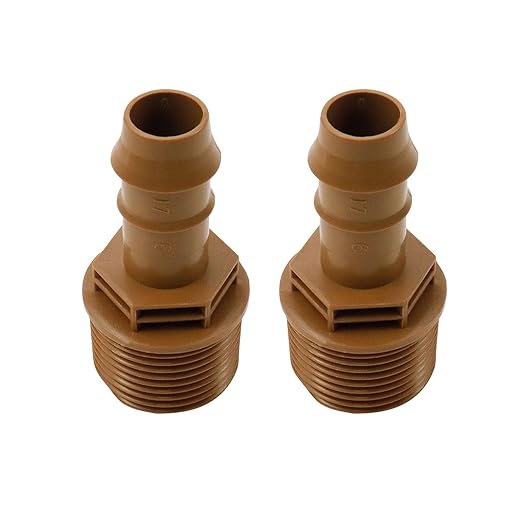 Dnyta 20pcs Drip Irrigation Barbed Adapter Coupling Fittings Threaded Drip Irrigation Male Adapter 3/4 PVC to 1/2 Drip Irrigation Adapter