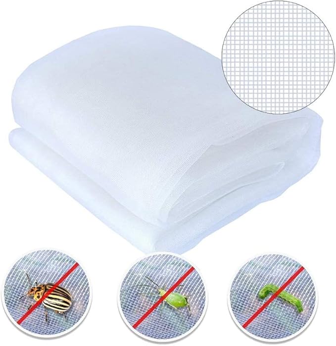 Agfabric Garden Netting 10'x30' Insect Pest Barrier Bird Netting for Garden Protection,Row Cover Mesh Netting for Vegetables Fruit Trees and Plants,White,2 Pack