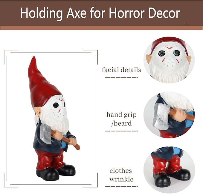 Garden Gnomes Halloween Decorations Gift Christmas Gnome Home Decor Gnome Statue Holding Axe