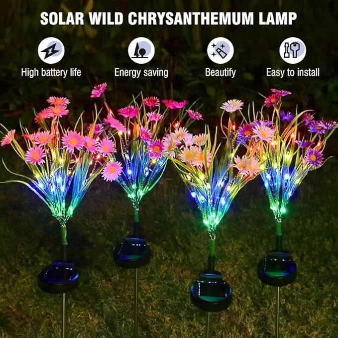 Garden Lights - Solar Outdoor Lights for Garden Decorations, Waterproof & Decorative Stake Flowers for Yard & Patio, Solar Powered Light Flowers for Christmas Decor