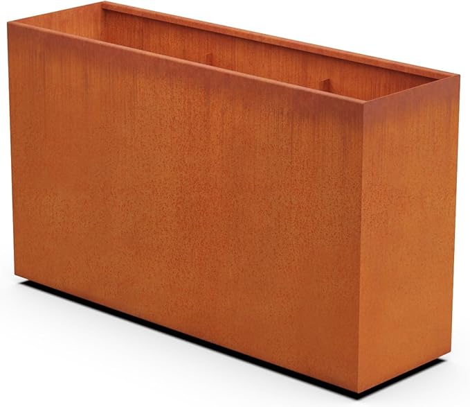 Corten Steel Planter Rectangle Outdoor Metal Garden Box Heavy Duty | Made in USA | Fully Assembled
