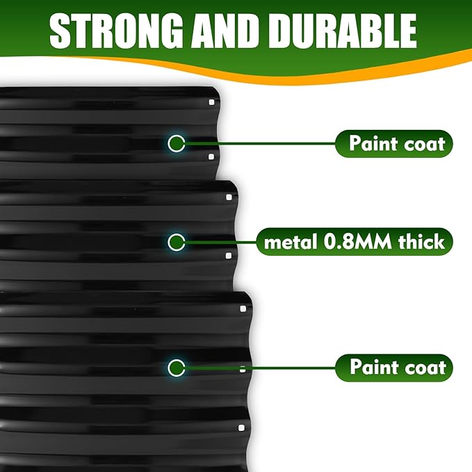 17" Tall Elevated Round Metal Rised Garden Bed- 3.3'x3.3' in Size and 0.8MM Thick Durable Planter Box for Vegetables Flowers Succulent at Patio/Garden Outdoor (Black, 3.3FT Diameter)