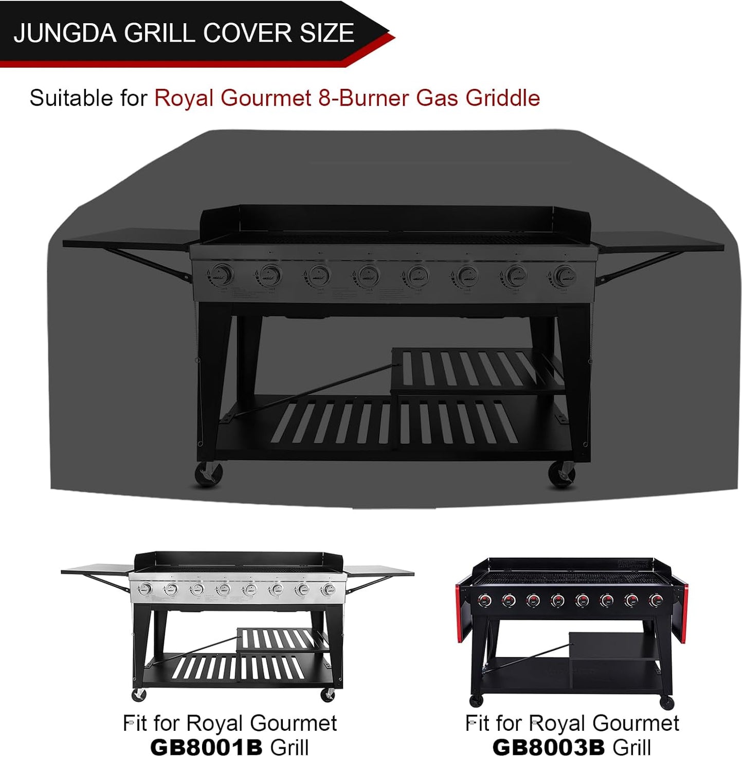Grill Cover for Royal Gourmet GB8001B GB8003 8-Burner Gas Grill,Outdoor Griddle Cover