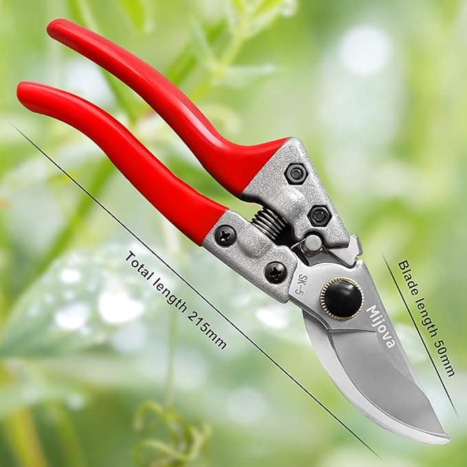 Gardening Scissors, Precision Pruning shears for Branches Shrubs and Vines, High-Carbon SK5 Steel Stays Sharp Longer for Clean Cuts that Promote Plant Health (Gardening Scissors)