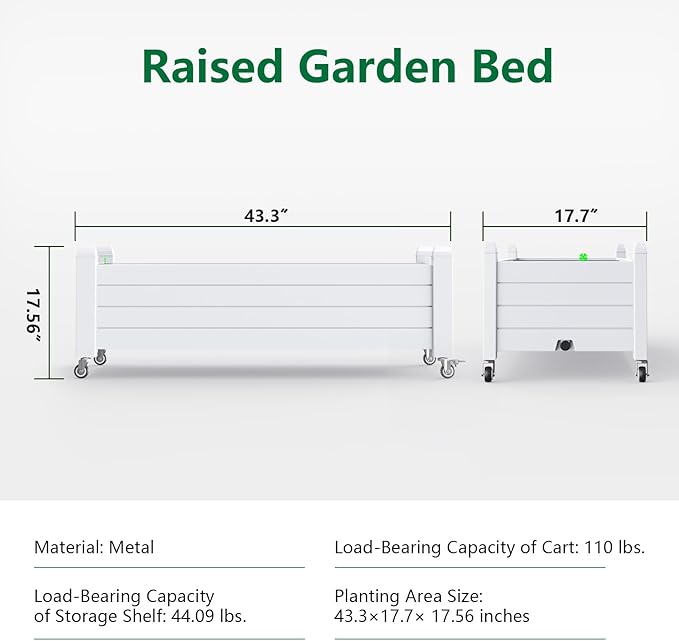 Elevated Raised Garden Bed with Legs,Outdoor Large Resin Patio Planter Box Stand Divisible with Drain Plug,Water Monitor for Plants Vegetables Flowers Fruits(Ashen)